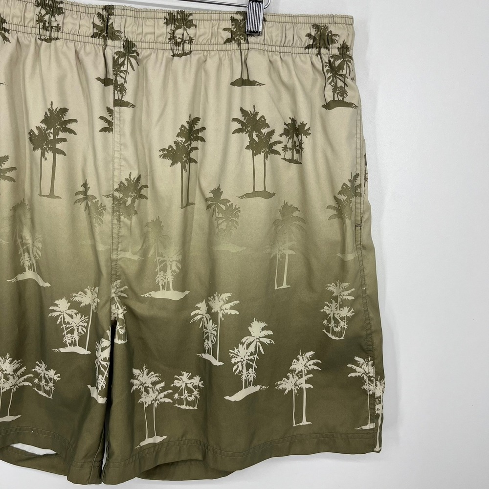 Croft & Barrow Mens XXL Swim Trunks Palm Tree Tropical Ombre Green Board Shorts - Picture 8 of 12